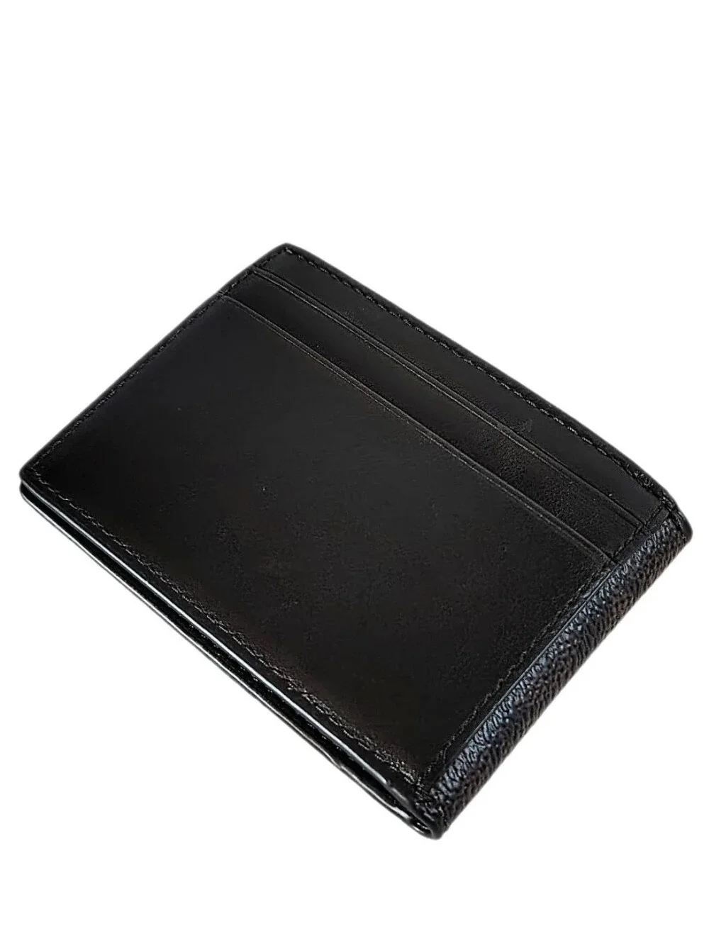 💼 NWT Men's Coach Walnut Brown Signature Compact Billfold Credit Card ID Wallet